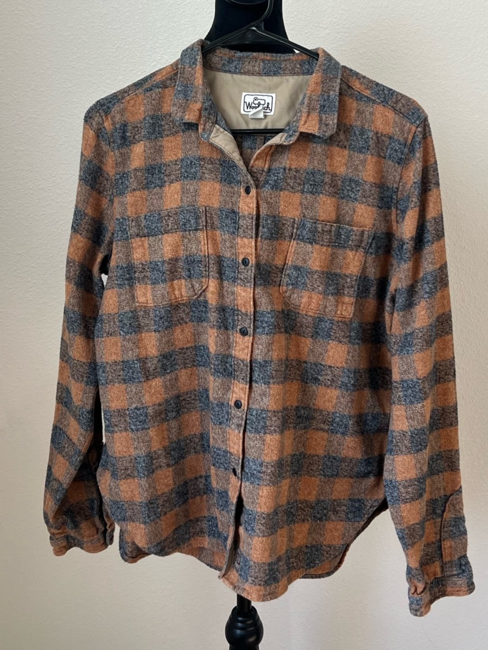 Woolrich Plaid Flannel Shirt in Gray and Brown